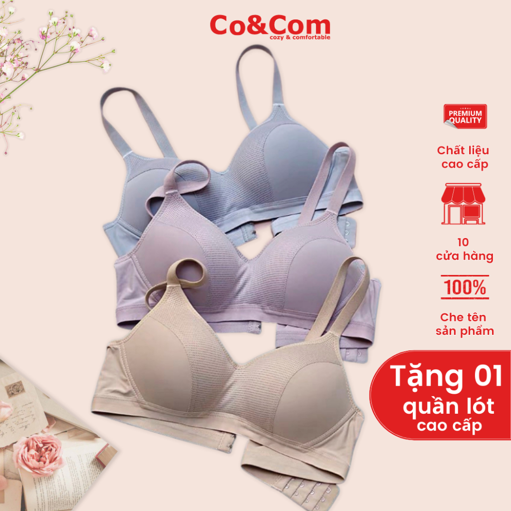 Áo lót nữ đúc su CoandCom không gọng không đệm chống nhàu thông thoáng AN718