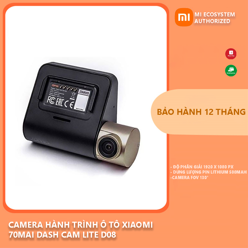 [Bản quốc tế] Camera hành trình ô tô Xiaomi 70MAI Dash Cam LITE D08 - Bảo hành 12 tháng