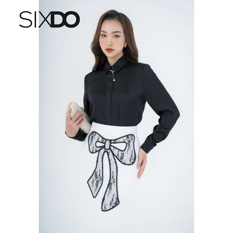 Áo sơ mi lụa dài tay thanh lịch thời trang SIXDO (Silk Shirt)