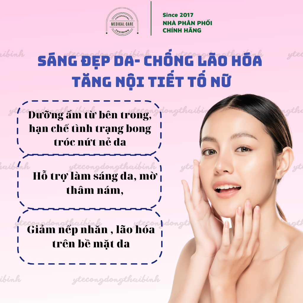 Viên uống VITAMIN E bổ sung Vitamin E nguyên chất giảm nếp nhăn chống lão hóa Hộp 30 viên nang