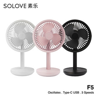 QUẠT CẦM TAY / QUẠT TÍCH ĐIỆN ĐỂ BÀN SOLOVE F3 (dạng kẹp) / F5 (để bàn) - quay góc, sạc type C, 3 tốc độ gió