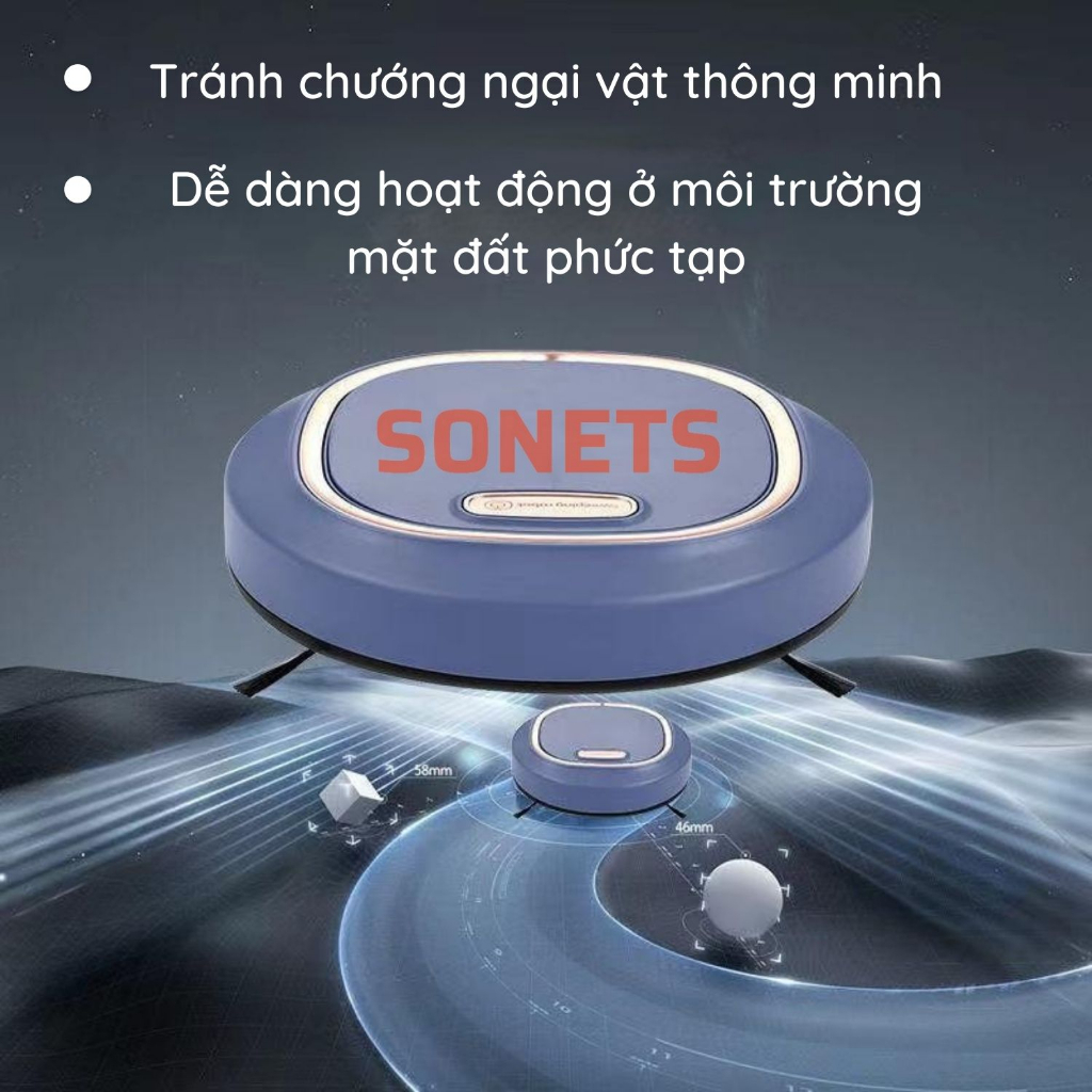 Robot Hút Bụi Lau Nhà Đa Năng Cao Cấp JM8025 Máy Robot Hút Bụi Tự Động, Sạc USB Cảm Biến Chống Va Chạm, SONETSVN | BigBuy360 - bigbuy360.vn