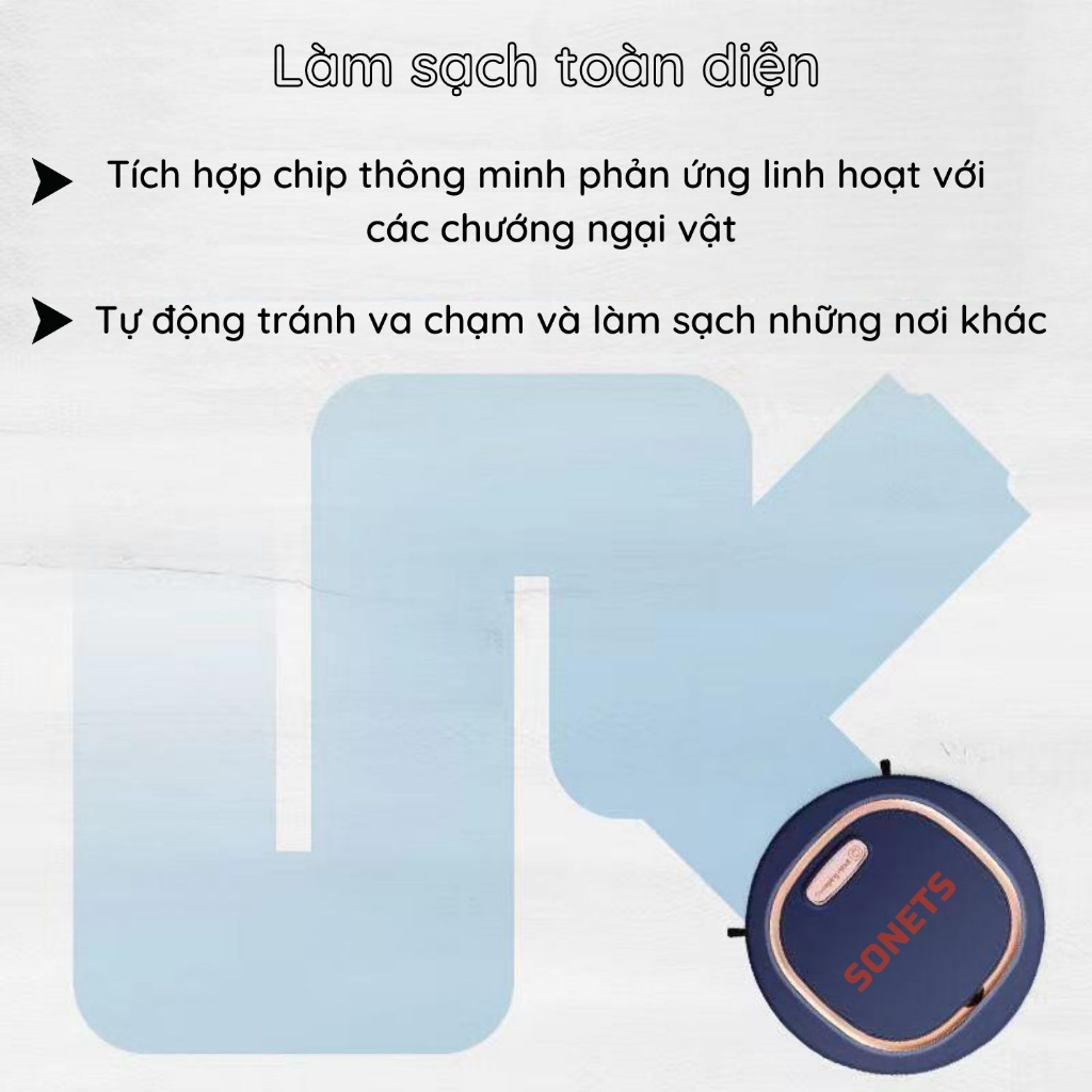 Robot Hút Bụi Lau Nhà Đa Năng Cao Cấp JM8025 Máy Robot Hút Bụi Tự Động, Sạc USB Cảm Biến Chống Va Chạm, SONETSVN | BigBuy360 - bigbuy360.vn