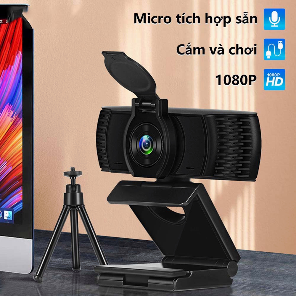 P10 Webcam máy tính có mic full hd 1080p full box siêu nét dùng cho pc laptop