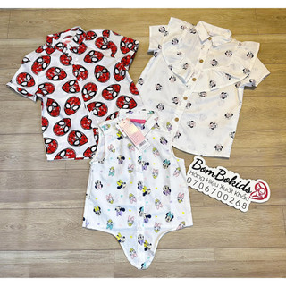 Áo sơ mi BT/BG hoạ tiết Mickey Donal Spiderman cực kì cute hãng Disney