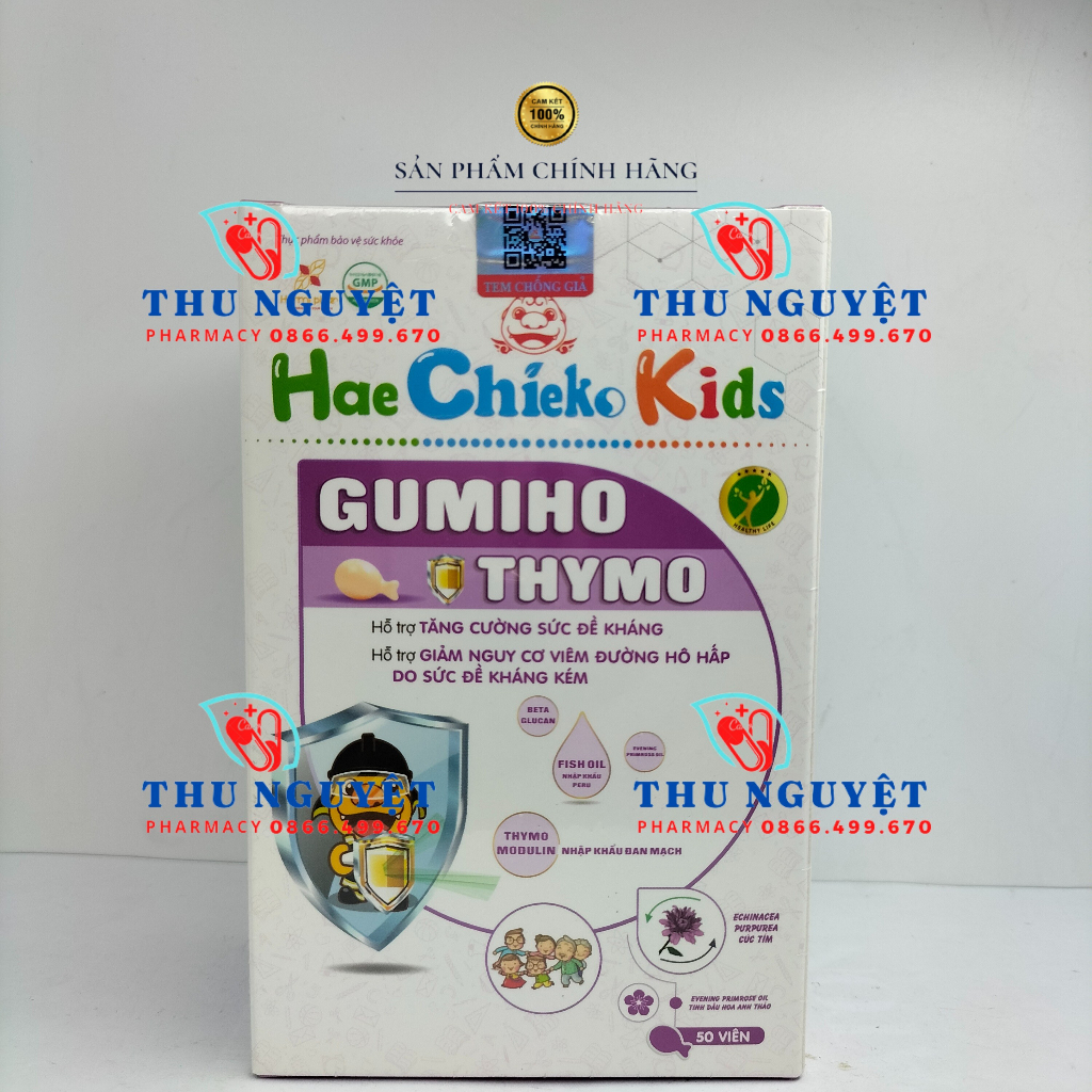 Hae Chieko Kids Gumiho Thymo lọ 50 viên - Hỗ trợ tăng cường sức khỏe, giảm nguy cơ viêm đường hô hấp do sức đề kháng kém