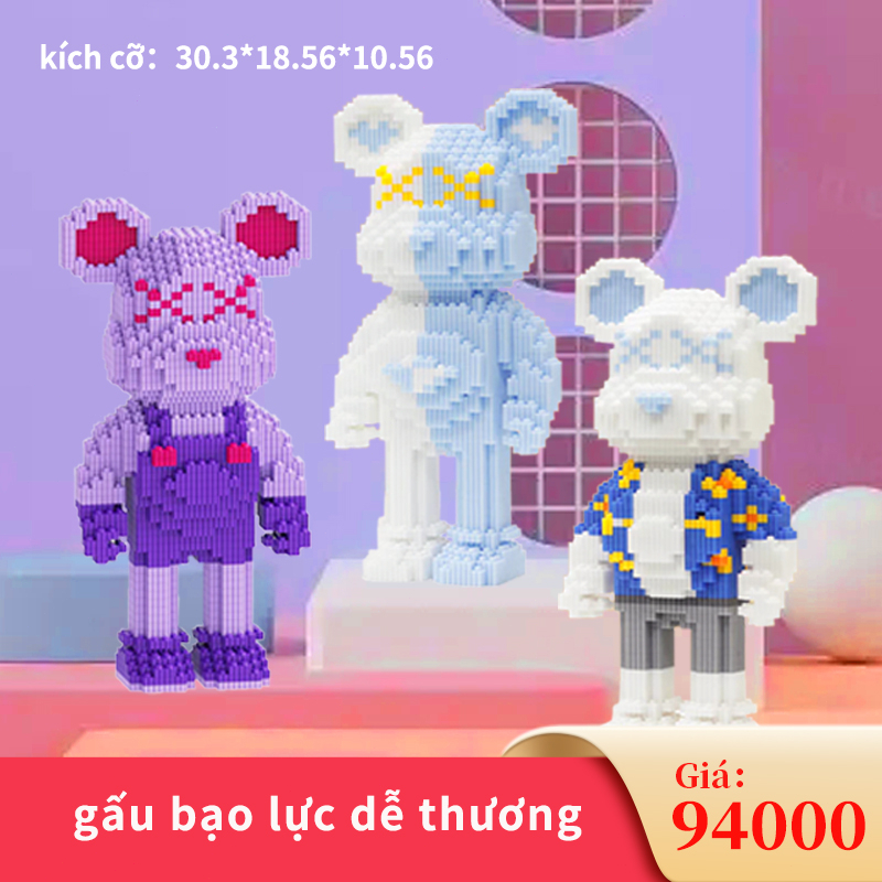 Mô Hình Đồ Chơi Lắp Ráp Gấu Bạo Lực Đồ Chơi Giáo Dục Thú Vị