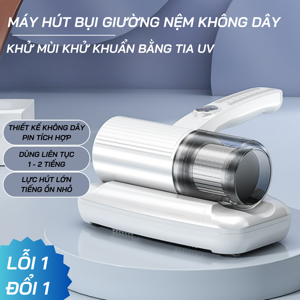 Máy Hút Bụi Không Dây Loại Bỏ Mạt Chăn Giường CN-191, Máy Hút Bụi Mịn, Tóc, Râu Cho Sofa, Gối