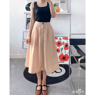 Chân váy xếp ly vintage lưng chun SALOM Shp08