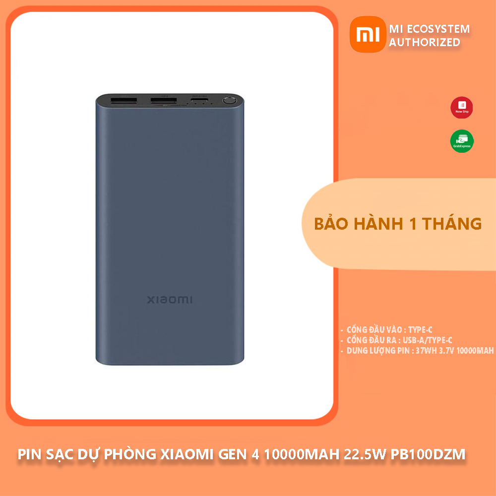 Pin sạc dự phòng Xiaomi gen 4 10000mah 22.5W PB100DZM - Shop MI Ecosystem Authorized