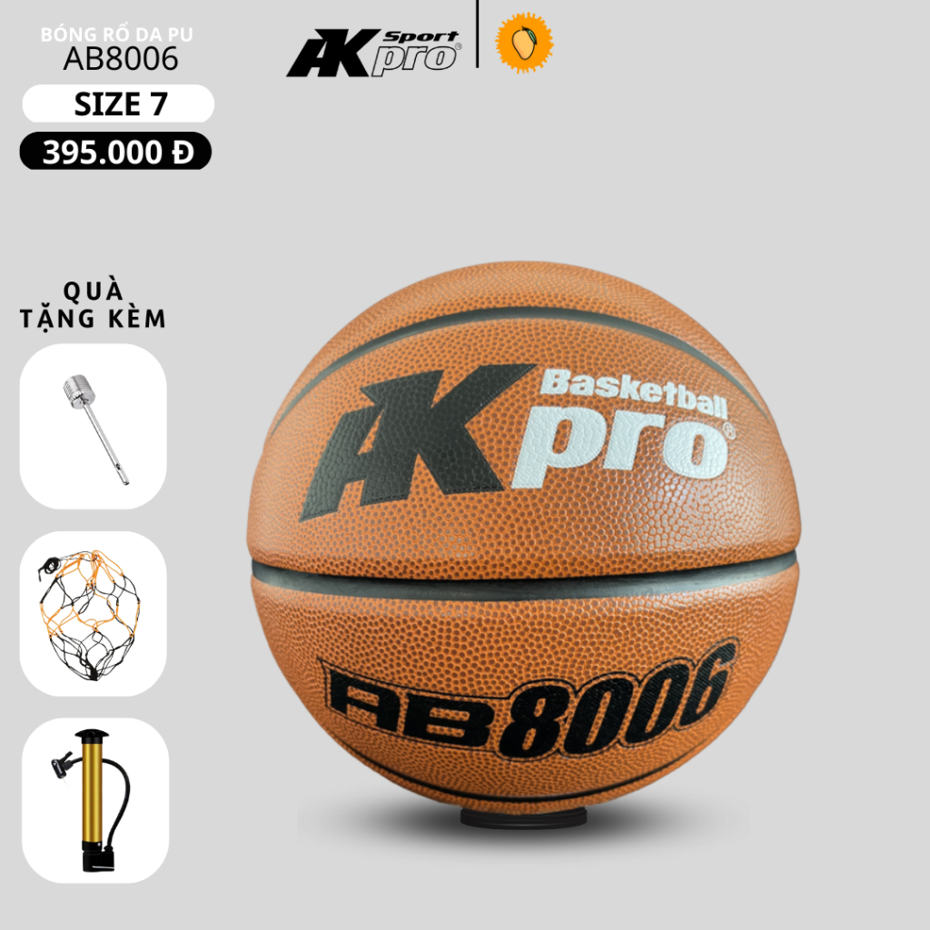 [CHÍNH HÃNG] Quả bóng rổ da AKpro AB8006 số 7