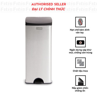 Thùng rác fitis premium đạp vuông lớn spl1-901 - inox