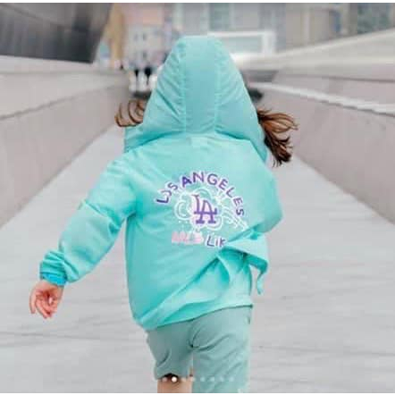 Áo khoác dù chống nắng MLB bé gái - bé trai size 13-30kg