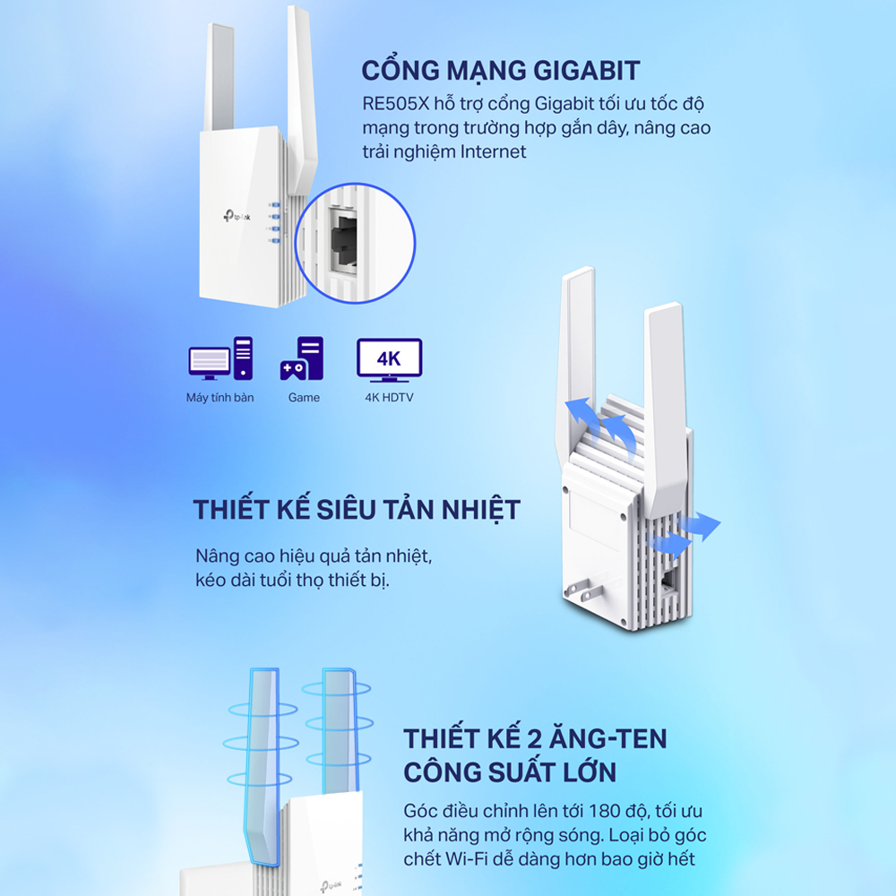 [Hỏa Tốc] Bộ Mở Rộng Sóng Wifi TP-Link RE505X Chuẩn AX1500 | BigBuy360 - bigbuy360.vn