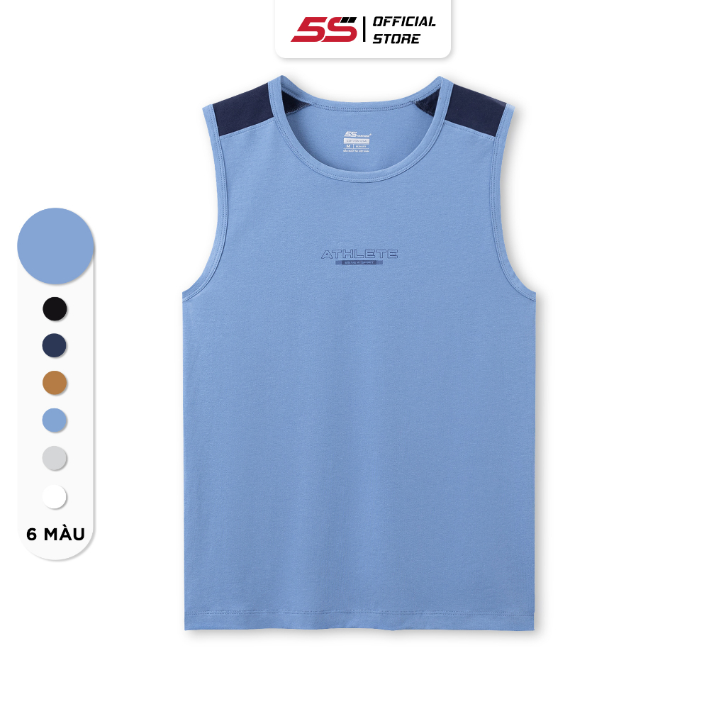 Áo Sát Nách Nam 5S ATHLETE Vải Cotton Siêu Mát, Thiết Kế Thể Thao, Khỏe Khoắn (ATT23001)