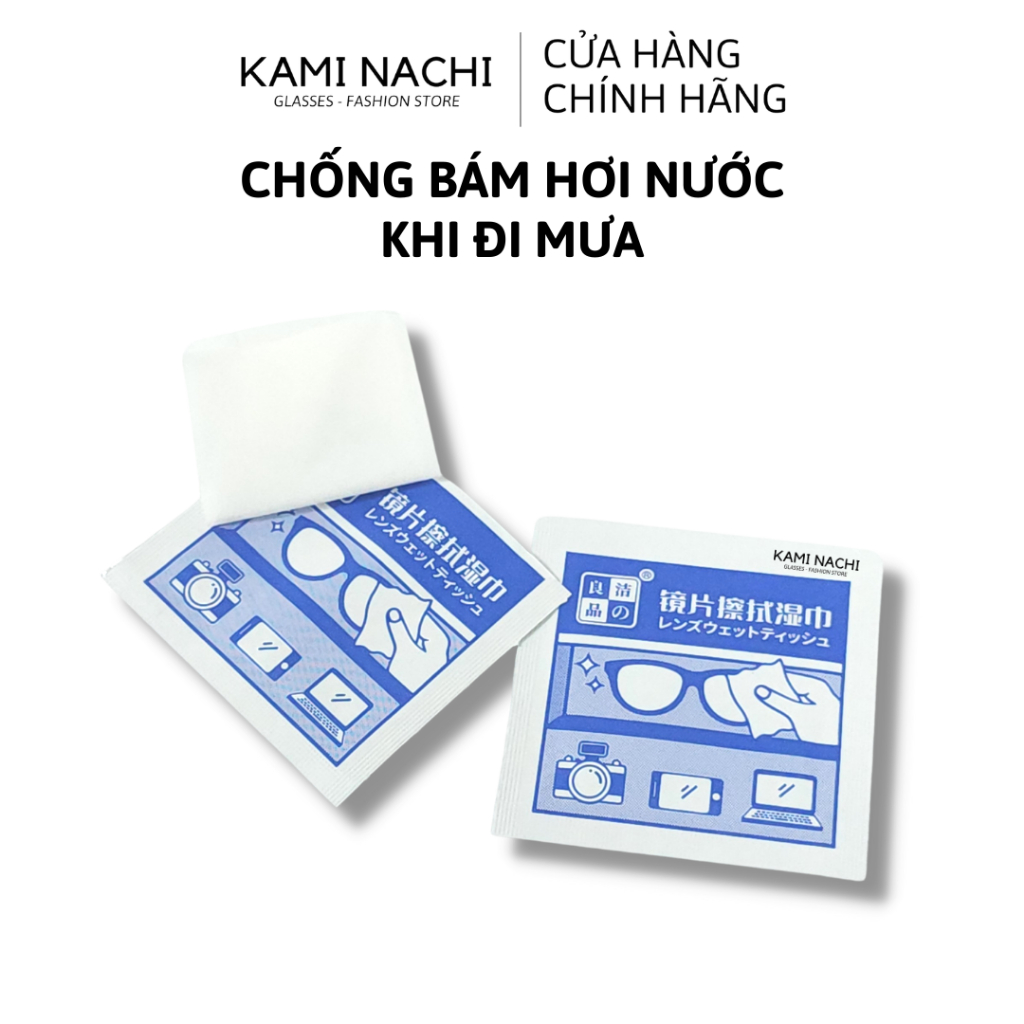 20 miếng khăn lau nano hàng loại 1 KAMI NACHI dùng 1 lần - Chống bám hơi nước, chống mờ sương