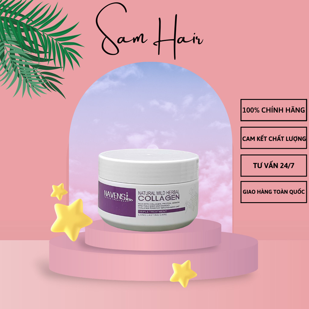 Hấp Navensi - Colagen & Keratin Siêu Phục Hồi Cho Tóc Yếu Và Hư Tổn 500ml