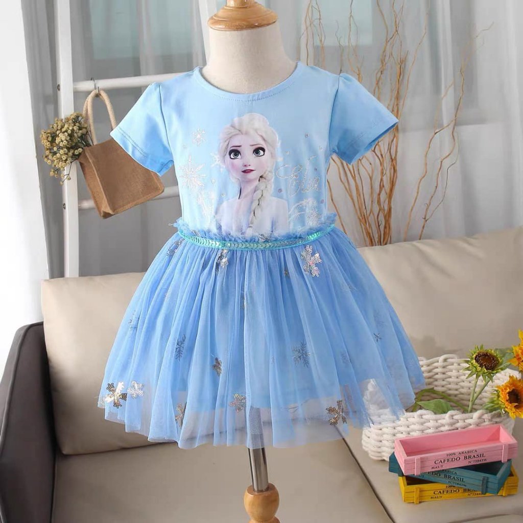 Váy công chúa Elsa cộc tay - HÀNG SALE KHÔNG ĐỔI