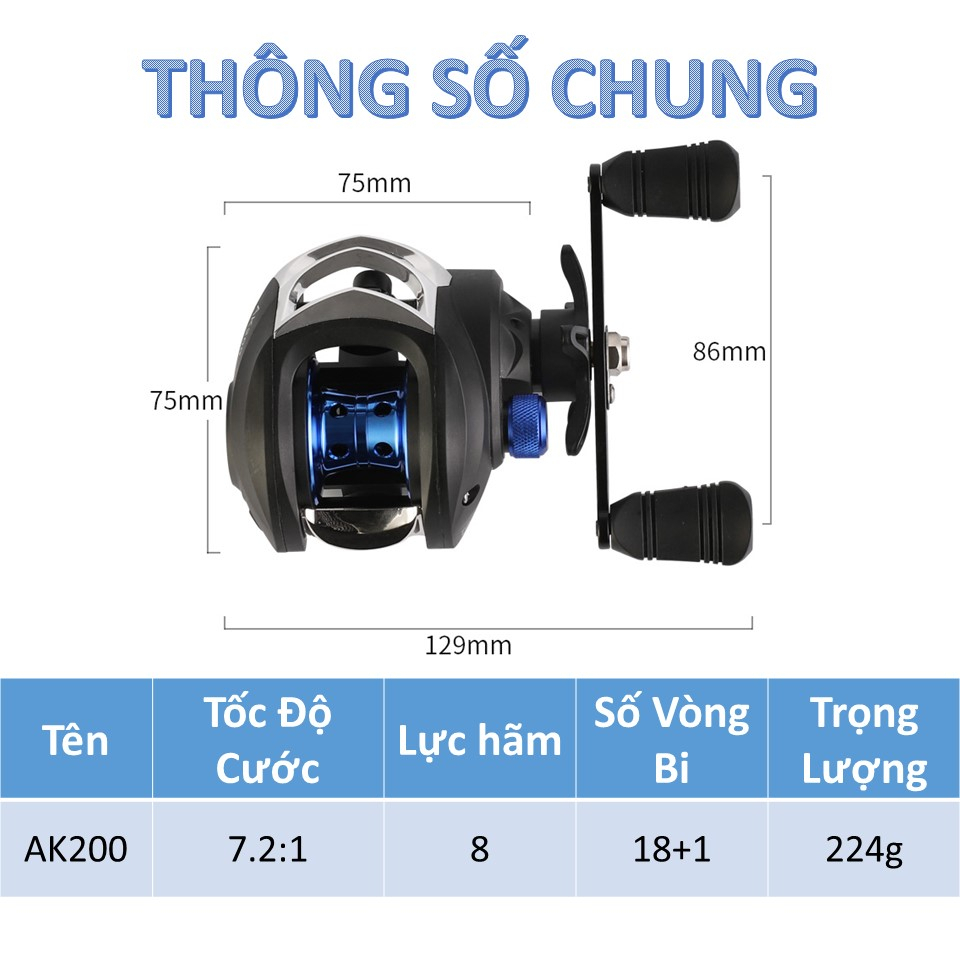 Máy Câu Ngang Gồm Tay Trái, Tay Phải, Chất Liệu Bán Kim Loại, Dùng Câu Lure, Lăng Xê