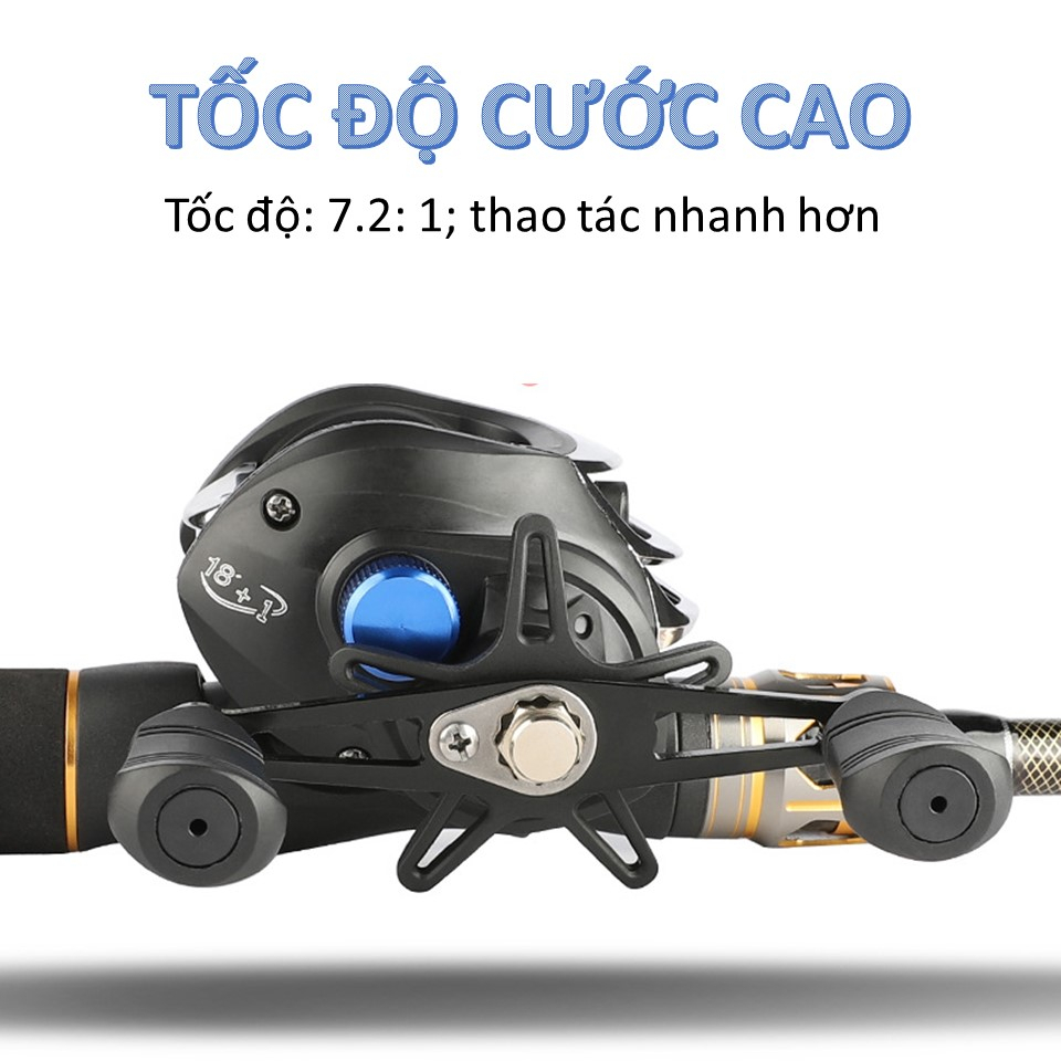 Máy Câu Ngang Gồm Tay Trái, Tay Phải, Chất Liệu Bán Kim Loại, Dùng Câu Lure, Lăng Xê