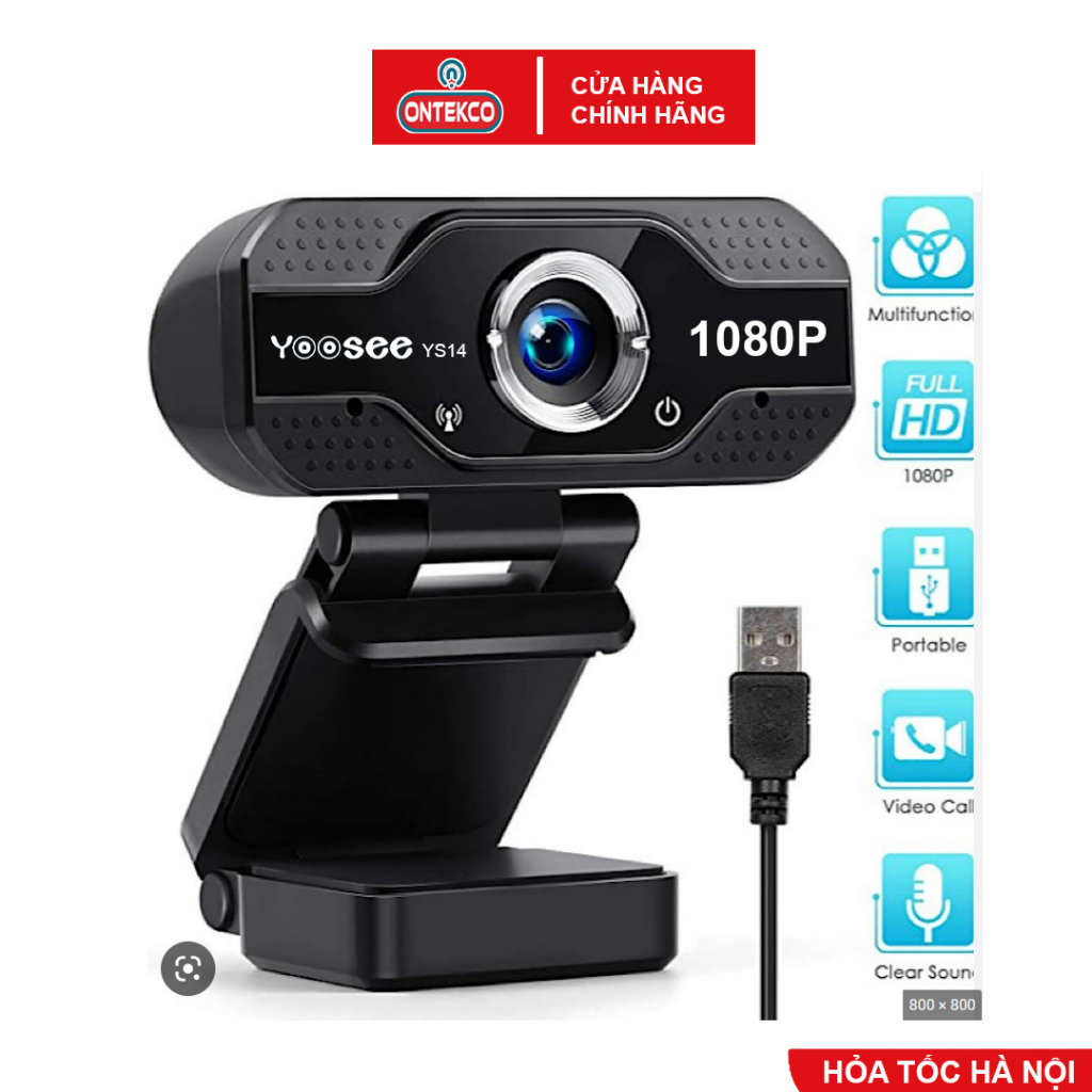 Webcam ONTEKCO Yoosee YS14 Full HD 1080p CAO CẤP có mic - Học Online ZOOM, Trực Tuyến | BigBuy360 - bigbuy360.vn