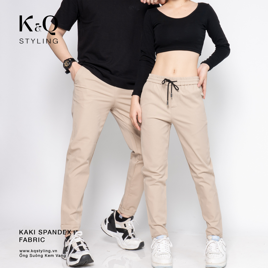 Quần kaki cotton co giãn ống suông cao cấp KQ DIVINE