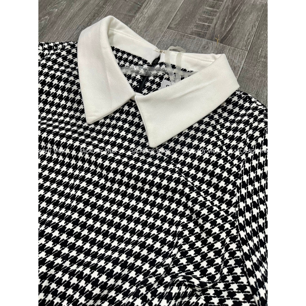 Đầm Caro Nhí Trắng Đen - 3863