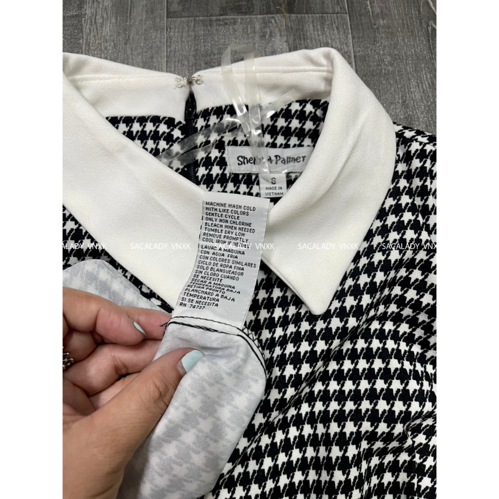 Đầm Caro Nhí Trắng Đen - 3863