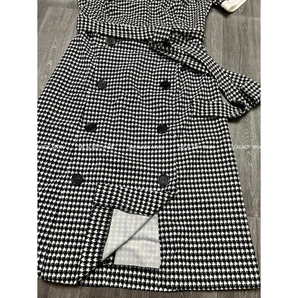 Đầm Caro Nhí Trắng Đen - 3863
