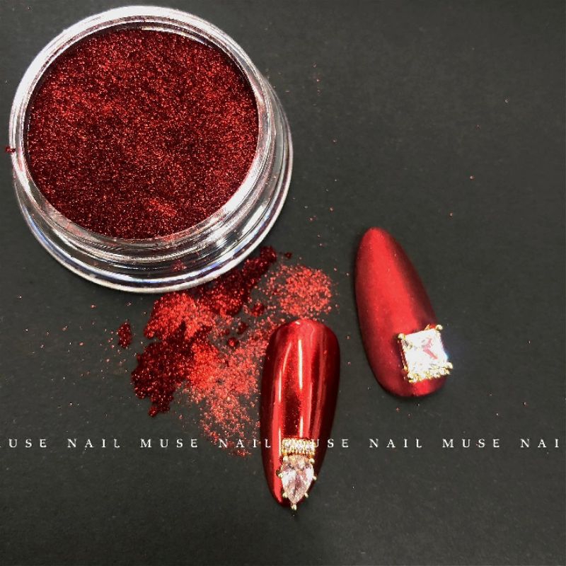 tráng gương đỏ nail