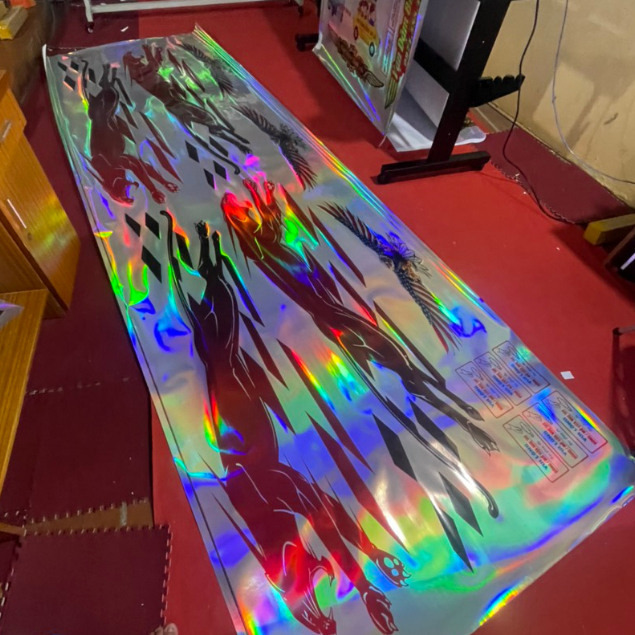 Cặp tem Decal hình báo dán hông xe- Decal 3 lớp dán ô tô, xe tải