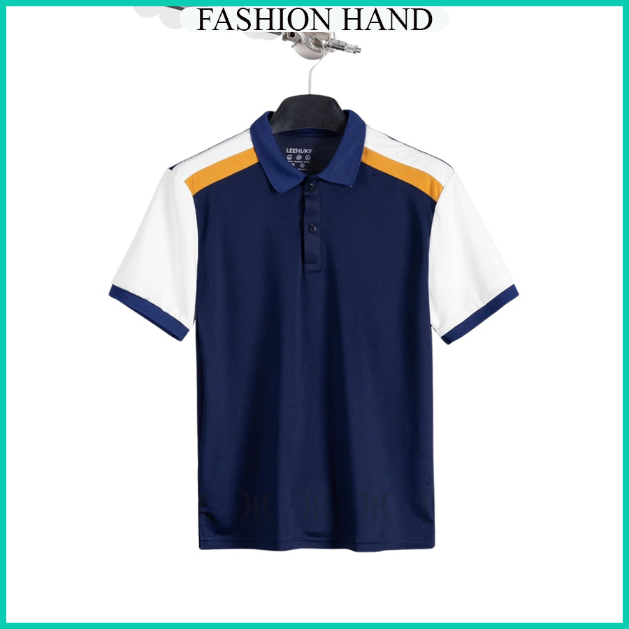 Áo polo nam tay áo phối màu cá tính chất vải cotton mặc mát co giãn bốn chiều - Fashion Hand