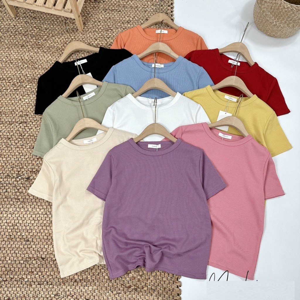 Áo Pull Trơn Cộc Tay Dáng Baby Tee FRESH GIRLS