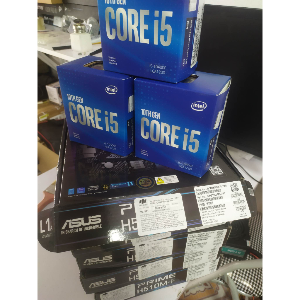 Bộ Case H510/i5 10400F/Ram8/Card RX 580 8G chơi game