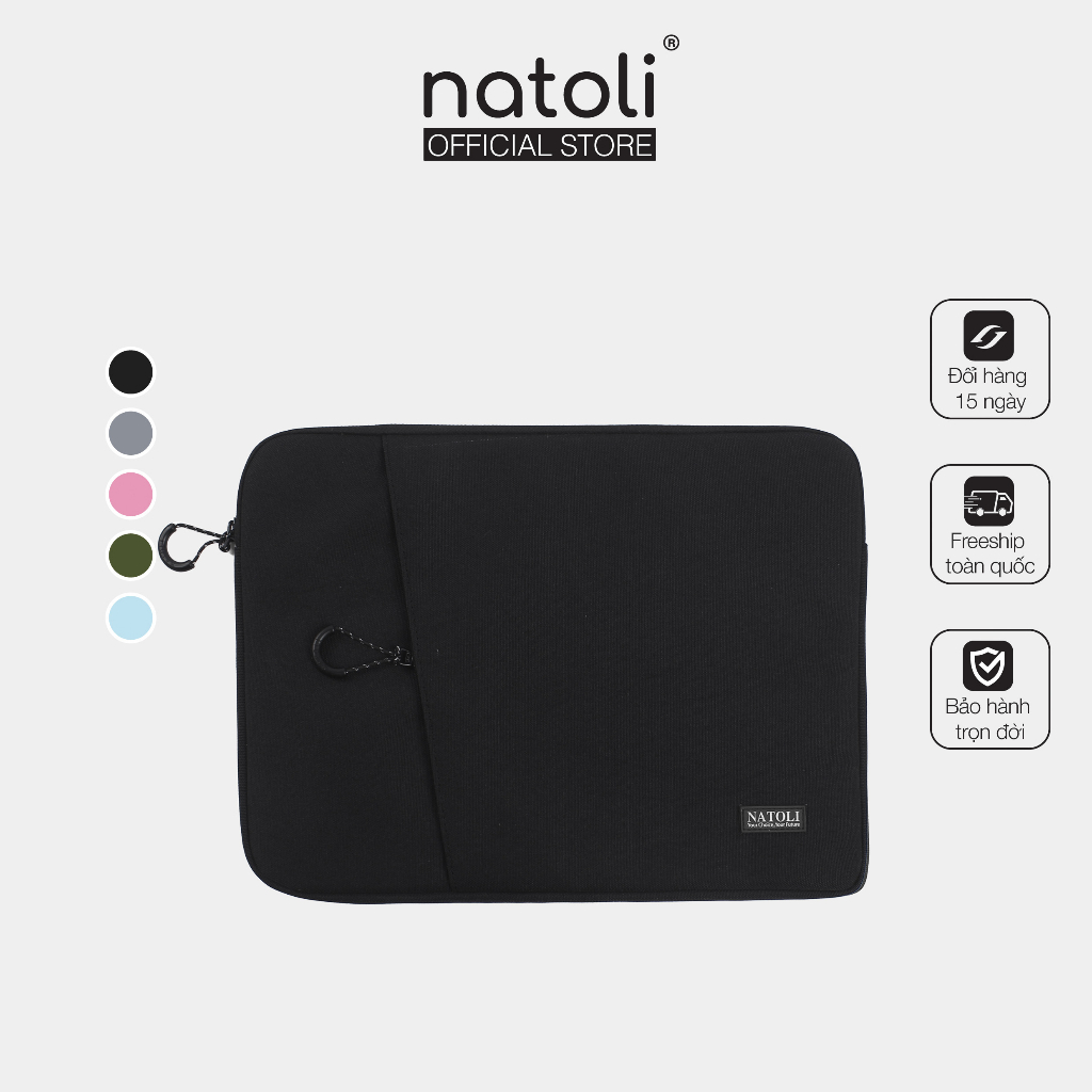 Túi đựng laptop Eager laptop bag T7 chính hãng NATOLI chống sốc dày dặn kháng nước