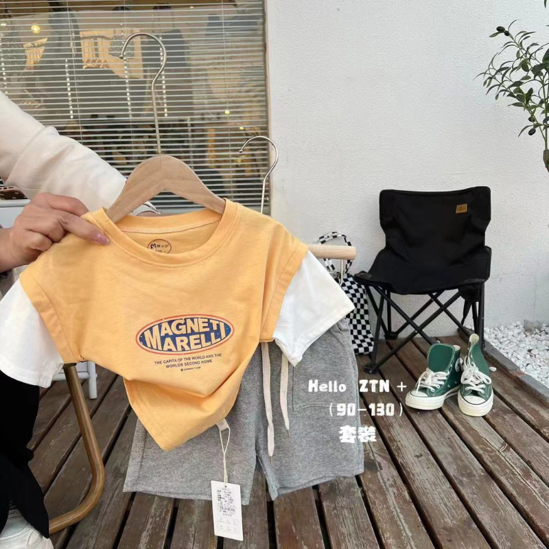 Bộ cộc tay bé trai chất cotton co gianz hàng QCCC cho bé từ 12-25kg (B6)