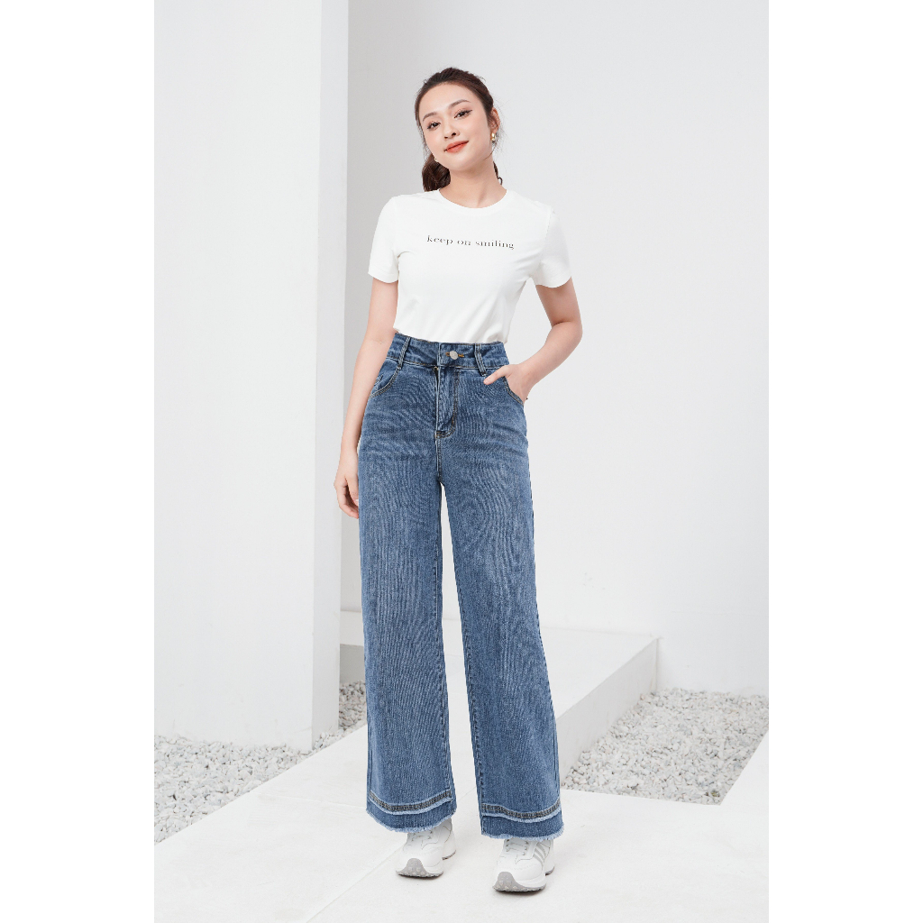 Quần Jeans Nữ Dáng Suông Cao Cấp LUPERI LFQJ176 Kiểu Dáng Thời Trang Thời Thượng Co Giãn Thoải Mái