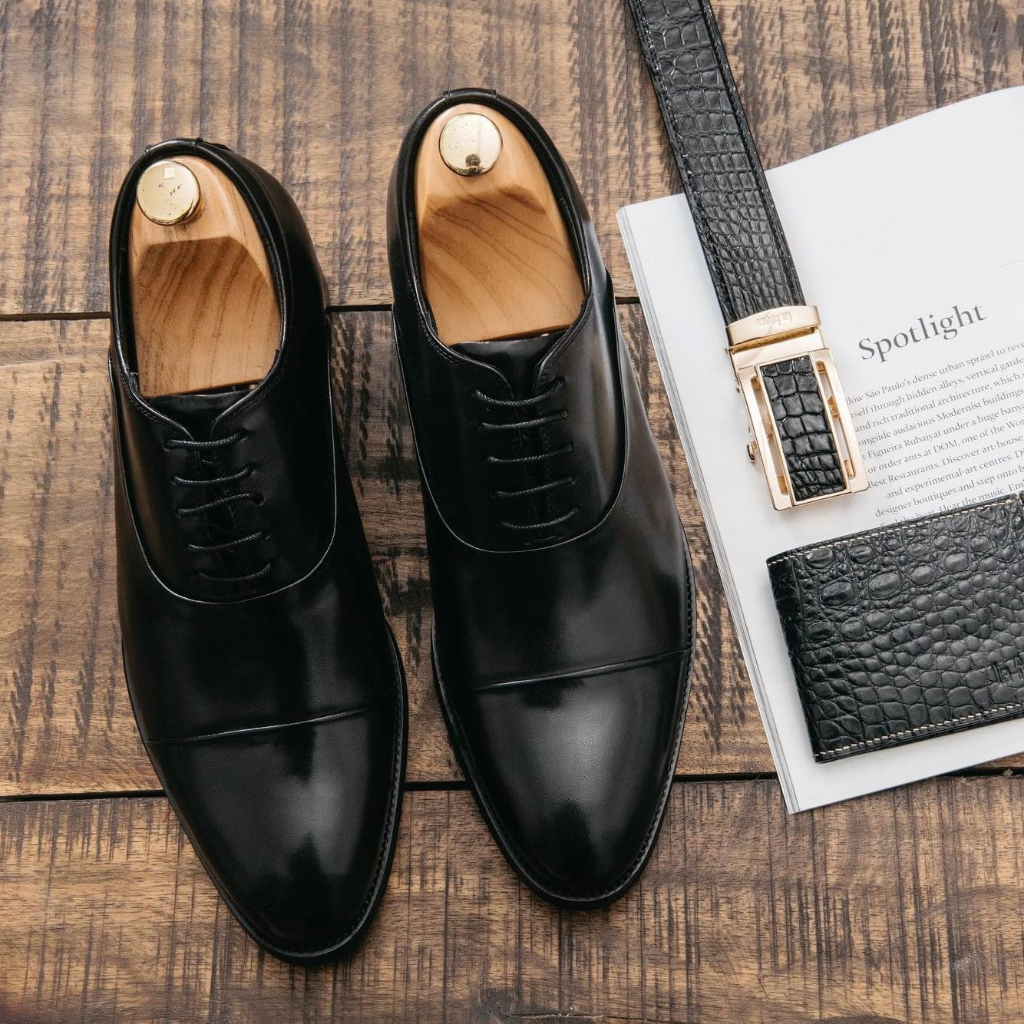 Rẻ Nhất Sàn - Giày Oxford Da Bò Cao Cấp - Cao 7cm - Bảo Hành 24 Tháng