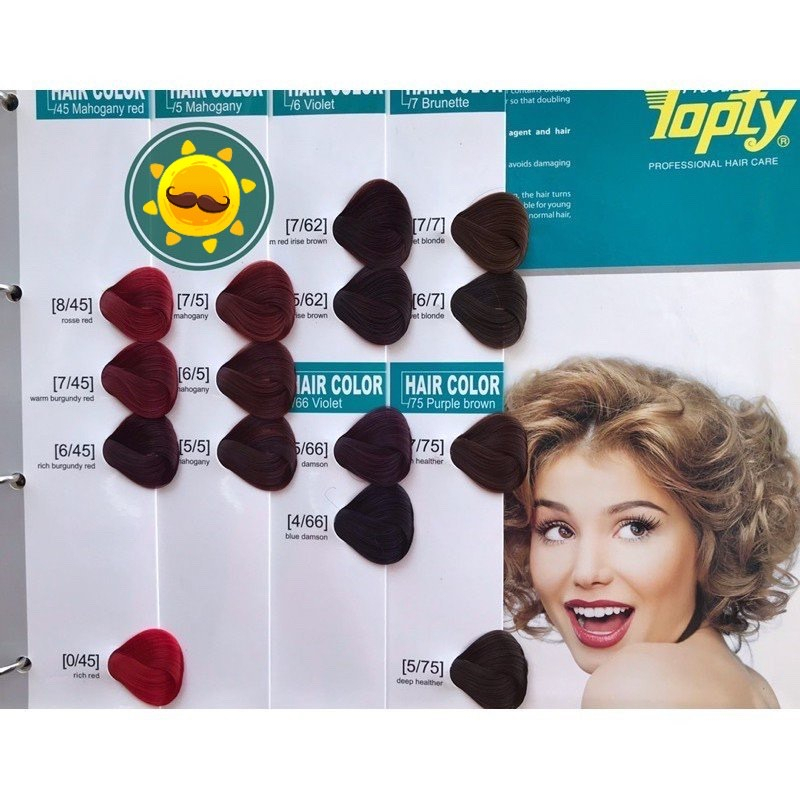 Bảng Màu Thuốc Nhuộm Tóc topty 51 Màu thời trang