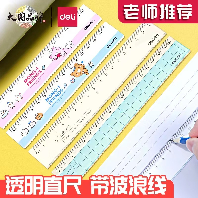 Thước Kẻ Nhựa Nhiều Màu Deli