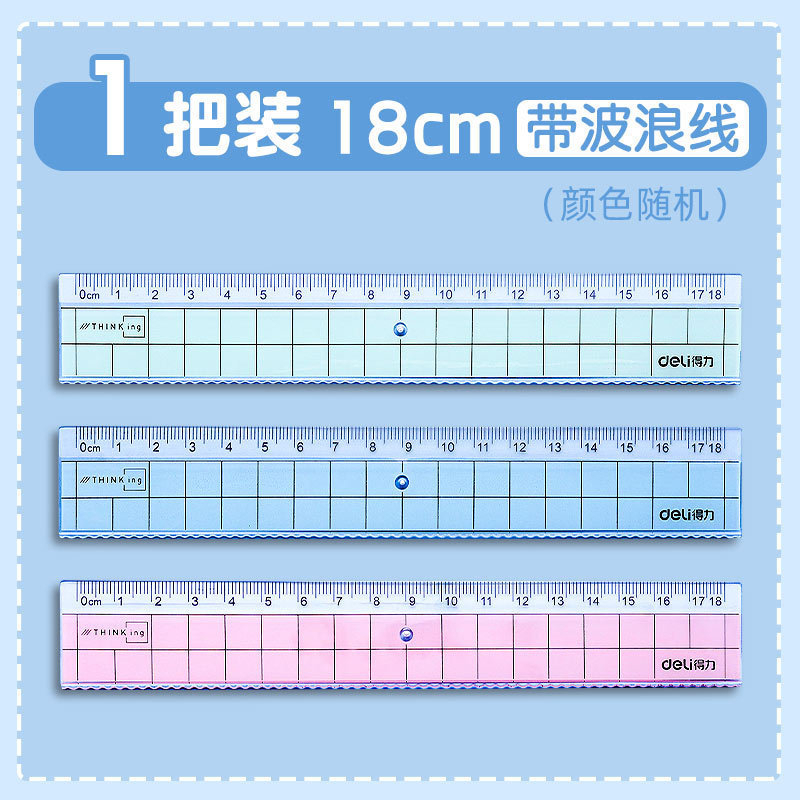 Thước Kẻ Nhựa Nhiều Màu Deli