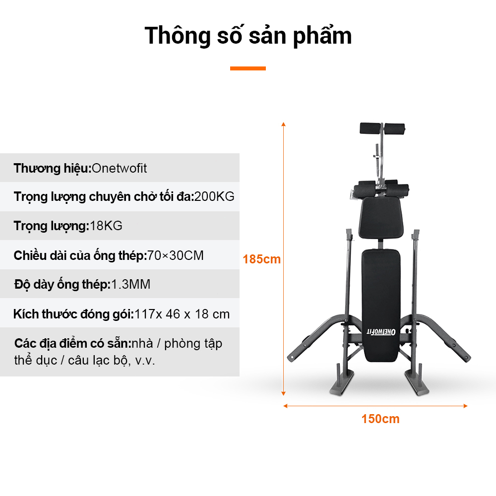 OneTwofit 0T0039Z Ghế nâng đa chức năng Folding Home Gym Trọng lượng Dumbbell Đào tạo Trọng lượng phân