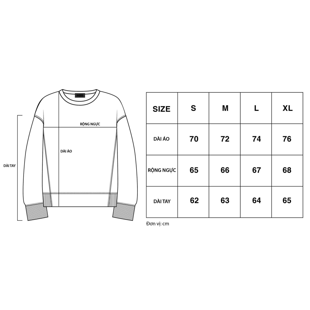 Áo sweater nỉ da cá HBS PRINTED SWEATSHIRT