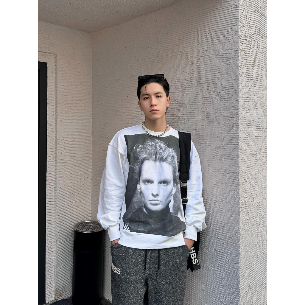 Áo sweater nỉ da cá HBS PRINTED SWEATSHIRT