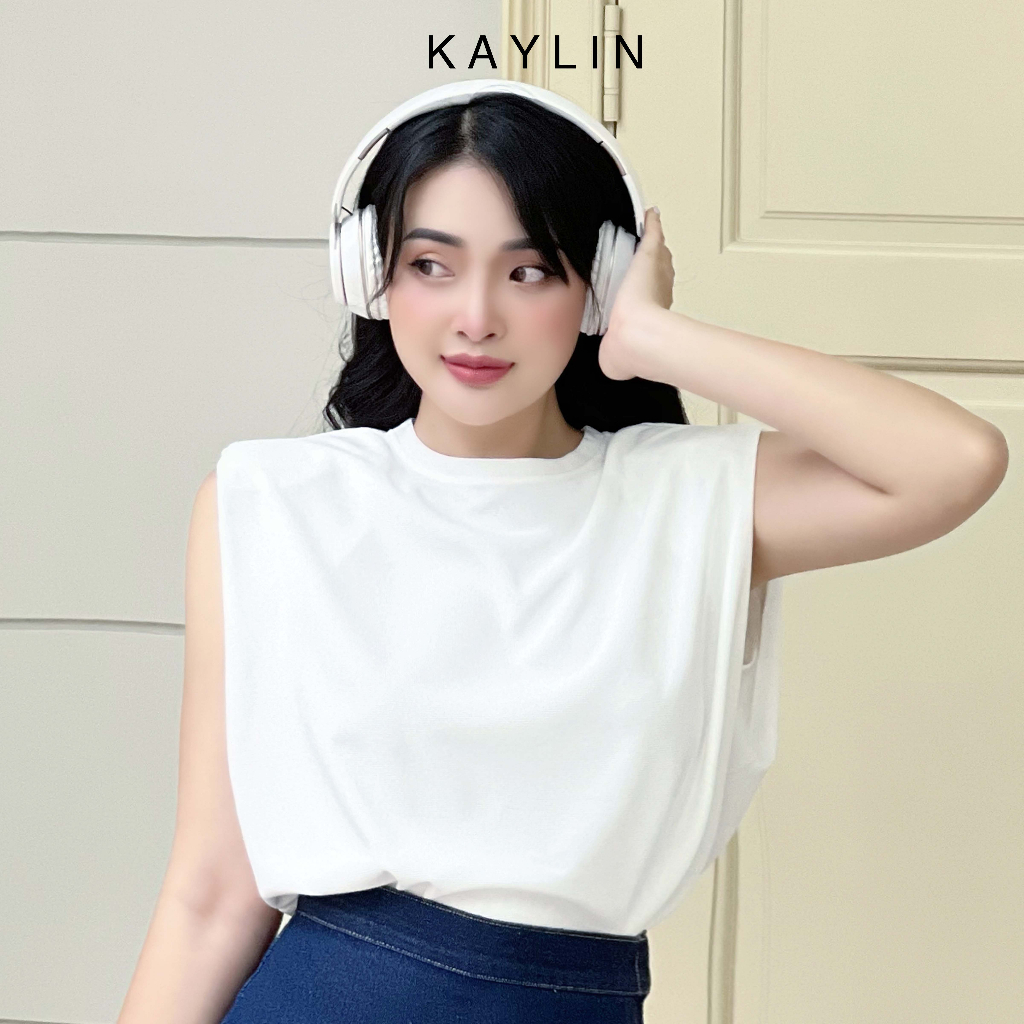 Áo thun cọc tay freesize độn vai màu trơn phong cách KAYLIN - N1984