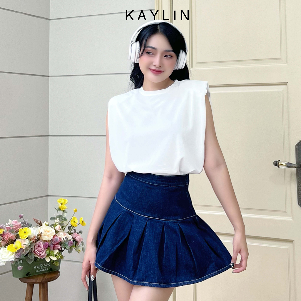 Áo thun cọc tay freesize độn vai màu trơn phong cách KAYLIN - N1984