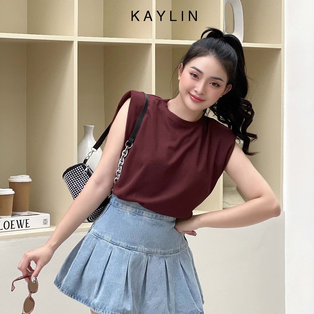 Áo thun cọc tay freesize độn vai màu trơn phong cách KAYLIN - N1984