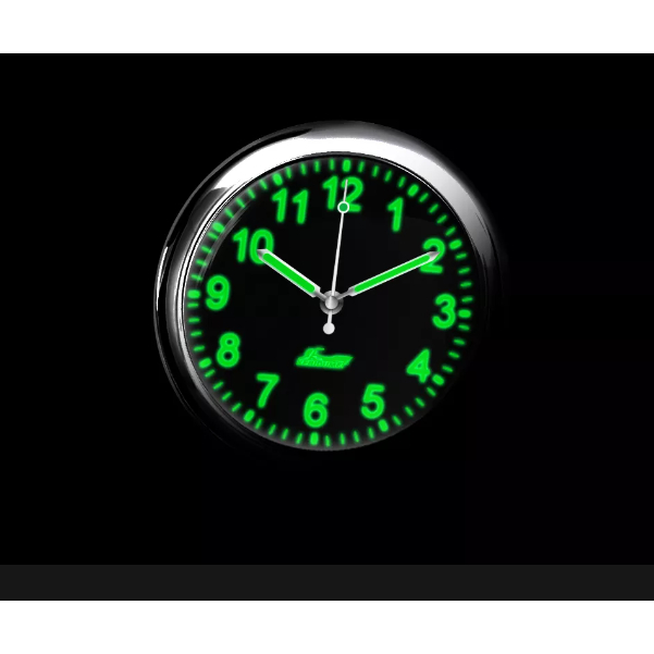 Đông hồ thạch anh mini trang trí trên xe ô tô mẫu tròn có phát dạ quang