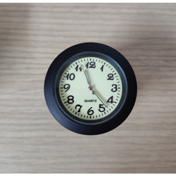 Đông hồ thạch anh mini trang trí trên xe ô tô mẫu tròn có phát dạ quang