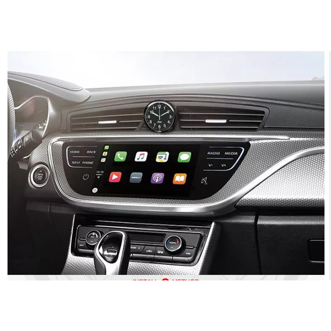 Đông hồ thạch anh mini trang trí trên xe ô tô mẫu tròn có phát dạ quang